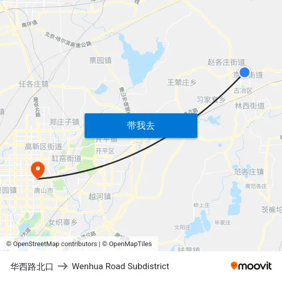 华西路北口 to Wenhua Road Subdistrict map