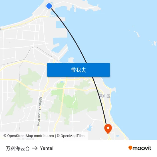 万科海云台 to Yantai map