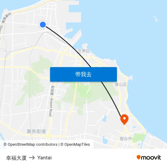 幸福大厦 to Yantai map