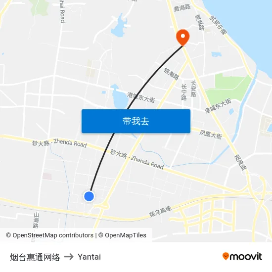 烟台惠通网络 to Yantai map