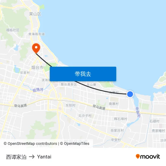 西谭家泊 to Yantai map