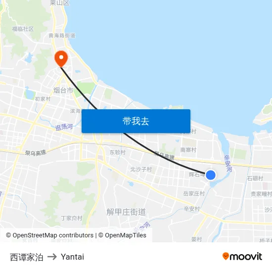 西谭家泊 to Yantai map