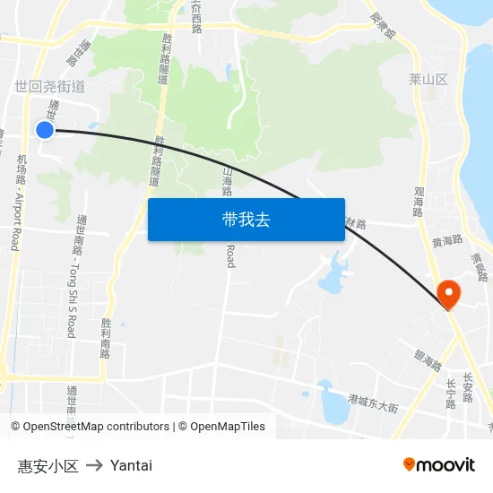 惠安小区 to Yantai map