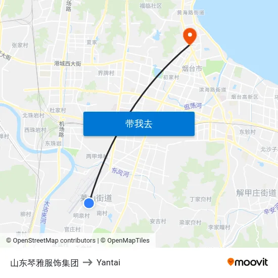 山东琴雅服饰集团 to Yantai map
