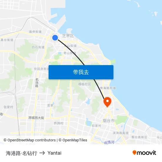 海港路·名钻行 to Yantai map