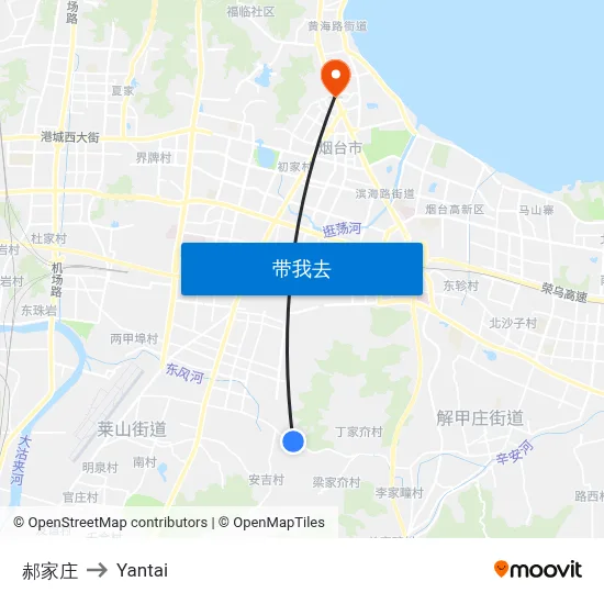 郝家庄 to Yantai map