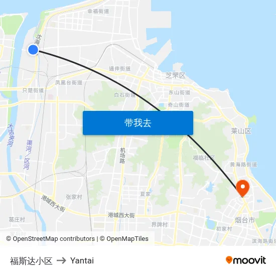 福斯达小区 to Yantai map
