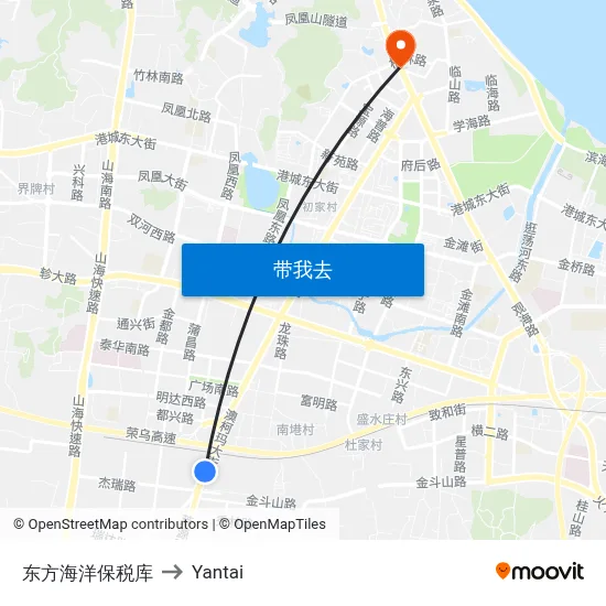 东方海洋保税库 to Yantai map