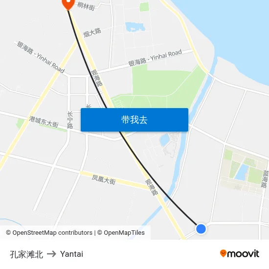 孔家滩北 to Yantai map