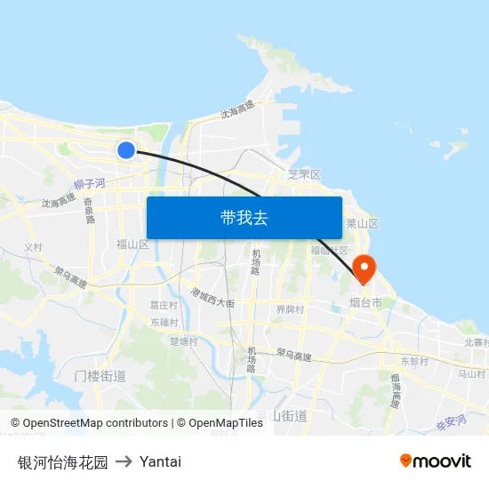 银河怡海花园 to Yantai map