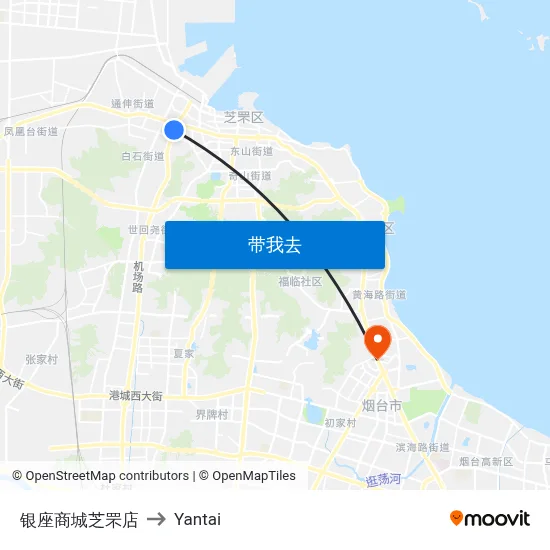 银座商城芝罘店 to Yantai map
