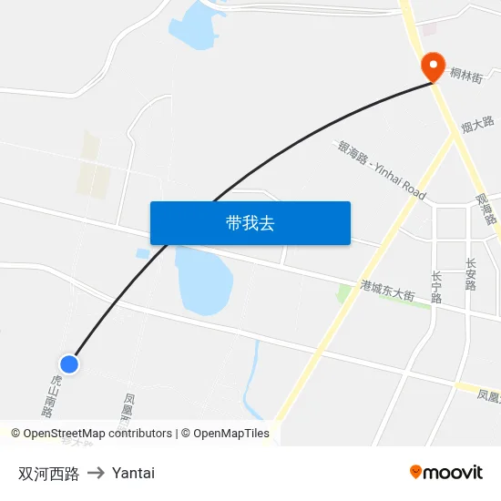 双河西路 to Yantai map