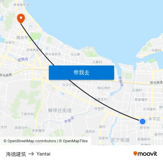 海德建筑 to Yantai map