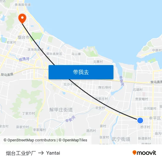 烟台工业炉厂 to Yantai map