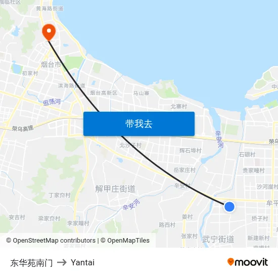 东华苑南门 to Yantai map