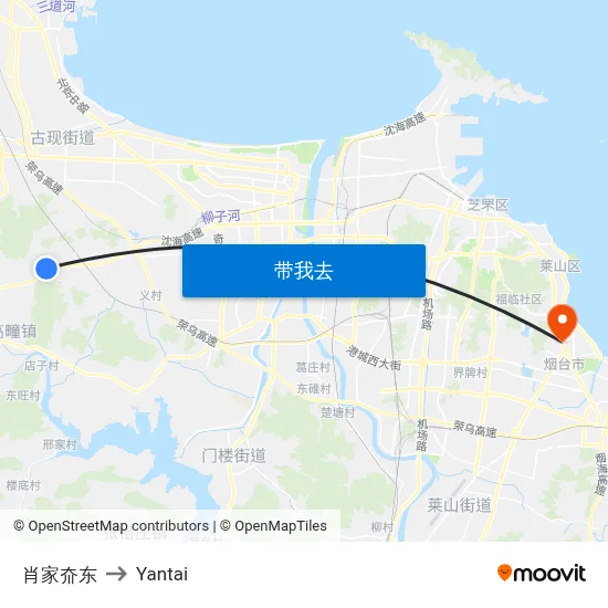 肖家夼东 to Yantai map