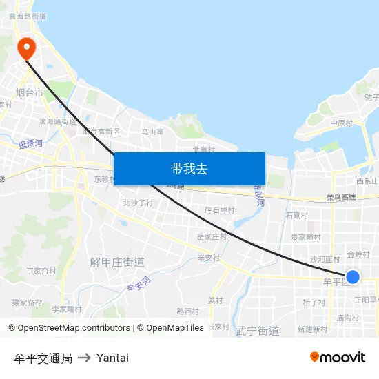 牟平交通局 to Yantai map