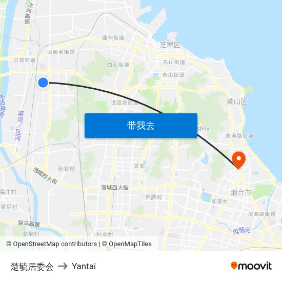 楚毓居委会 to Yantai map