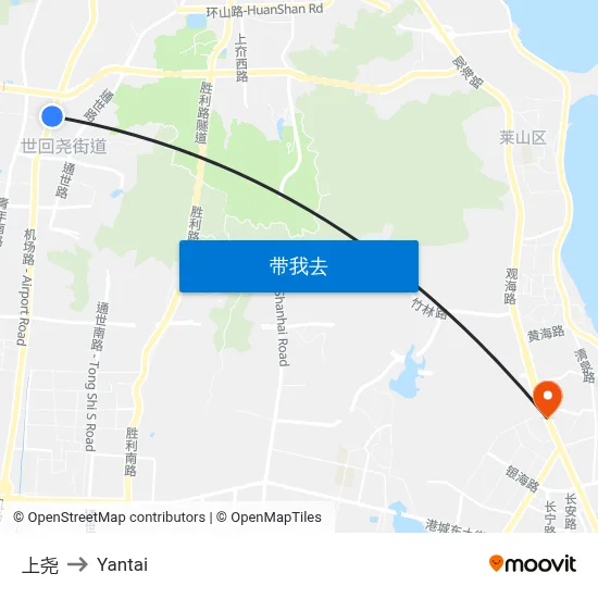 上尧 to Yantai map
