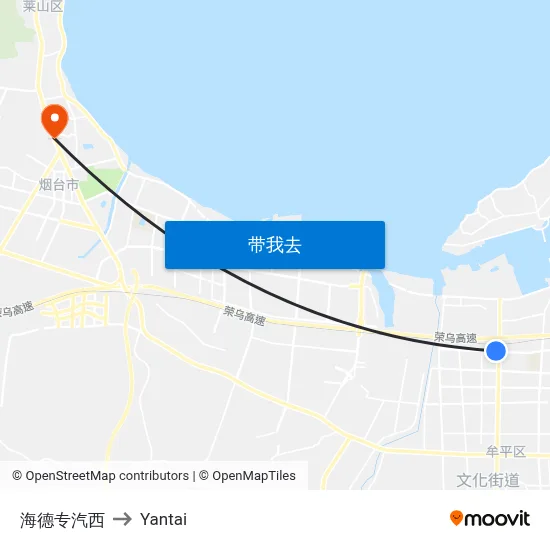 海德专汽西 to Yantai map