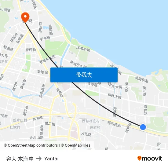 容大·东海岸 to Yantai map