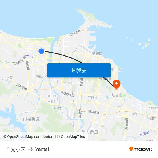 金光小区 to Yantai map