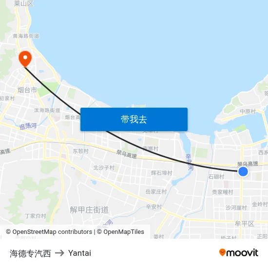 海德专汽西 to Yantai map