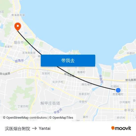 滨医烟台附院 to Yantai map