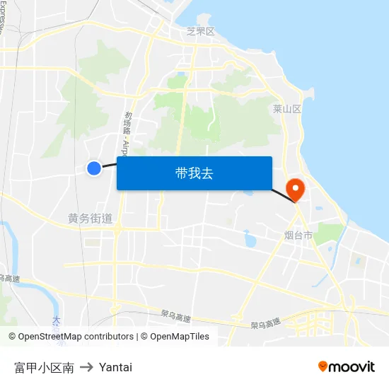富甲小区南 to Yantai map