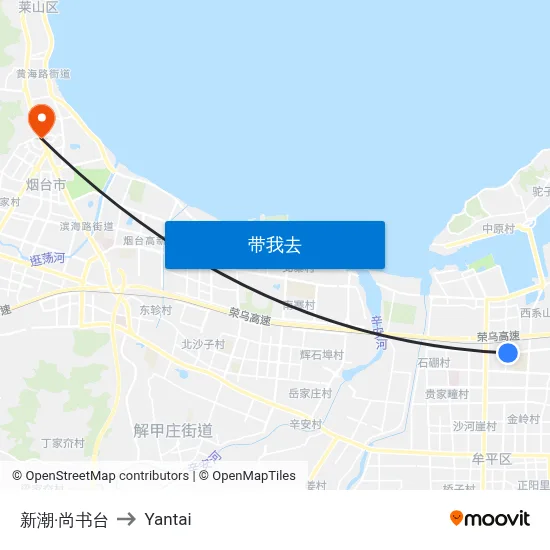 新潮·尚书台 to Yantai map