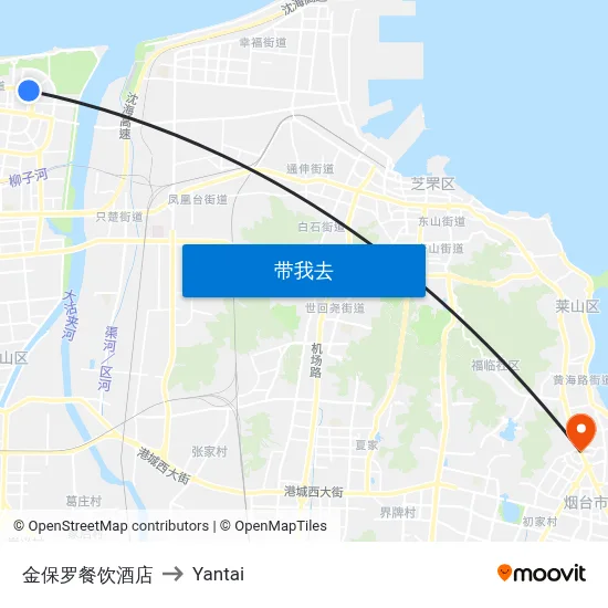 金保罗餐饮酒店 to Yantai map