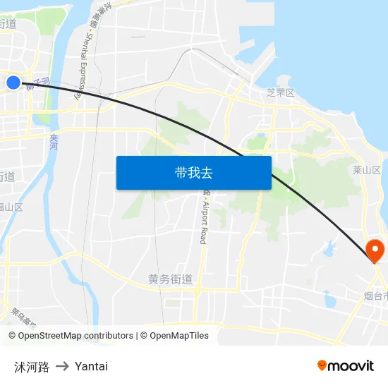 沭河路 to Yantai map