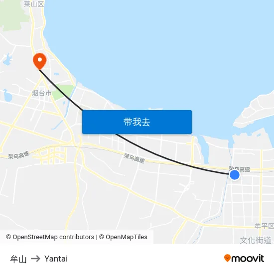 牟山 to Yantai map