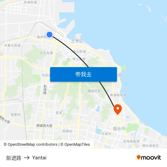 前进路 to Yantai map