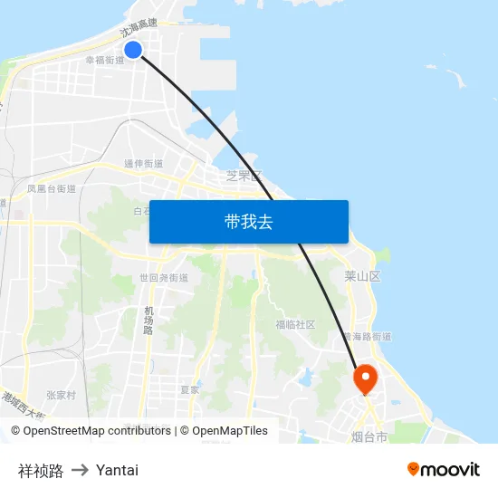 祥祯路 to Yantai map