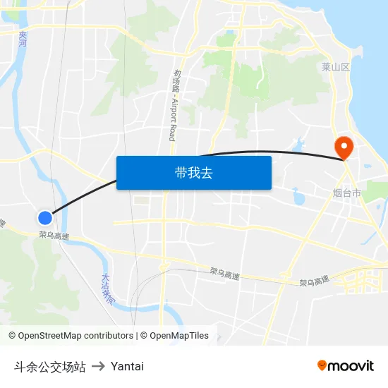 斗余公交场站 to Yantai map