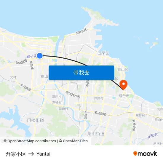 舒家小区 to Yantai map