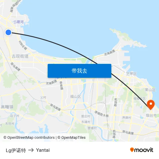 Lg伊诺特 to Yantai map