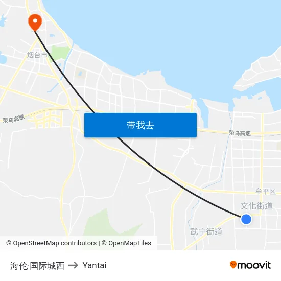 海伦·国际城西 to Yantai map