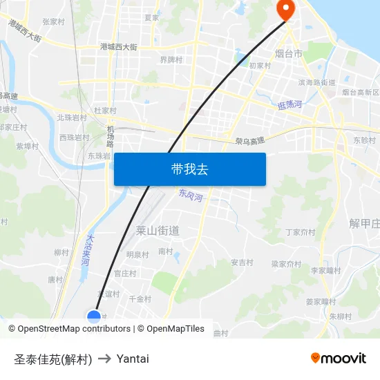 圣泰佳苑(解村) to Yantai map