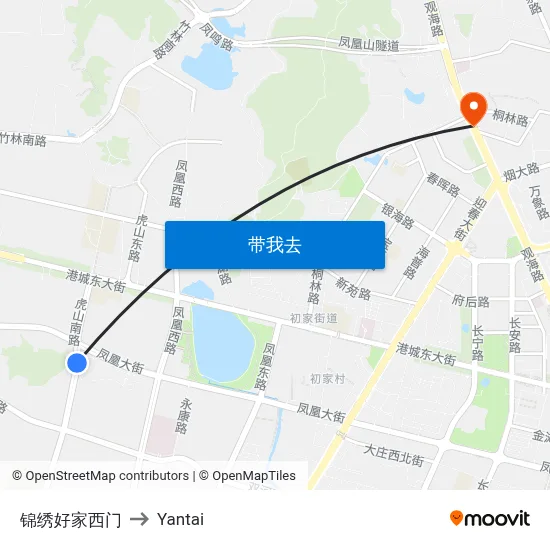 锦绣好家西门 to Yantai map