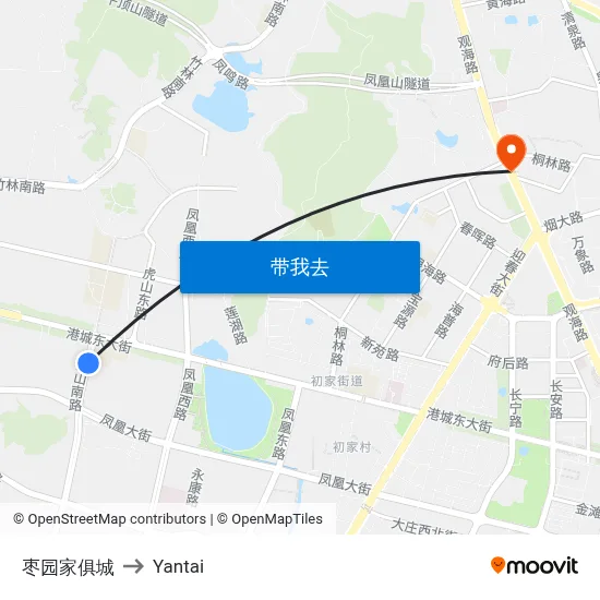 枣园家俱城 to Yantai map
