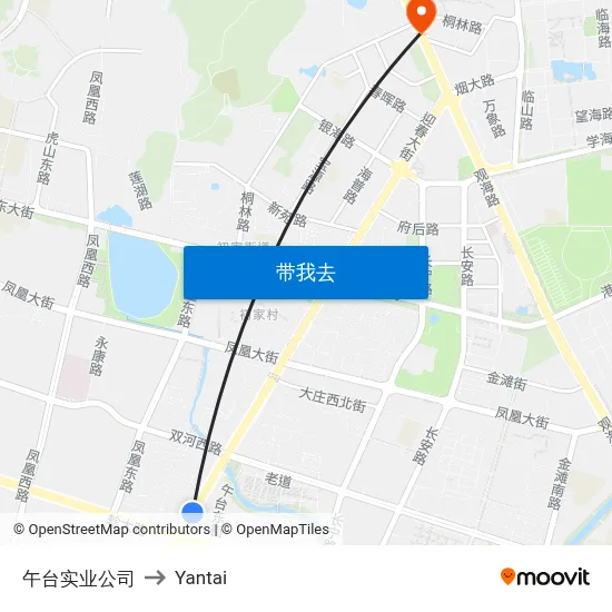 午台实业公司 to Yantai map