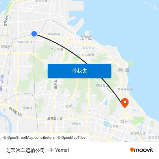 芝罘汽车运输公司 to Yantai map