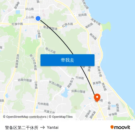 警备区第二干休所 to Yantai map