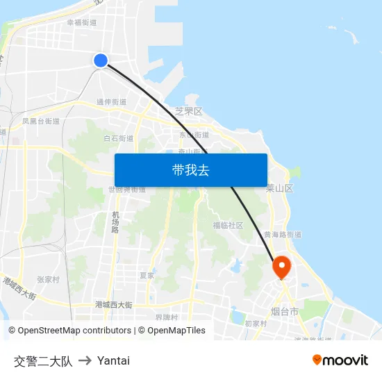 交警二大队 to Yantai map