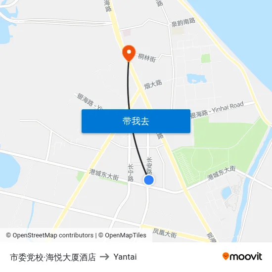 市委党校·海悦大厦酒店 to Yantai map