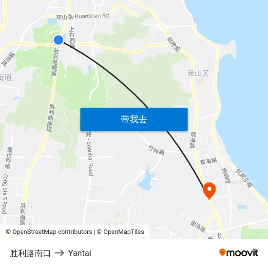 胜利路南口 to Yantai map