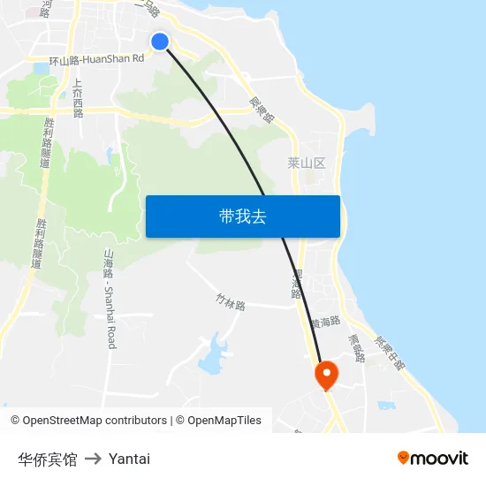 华侨宾馆 to Yantai map