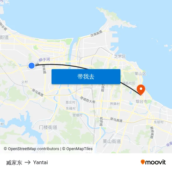 臧家东 to Yantai map